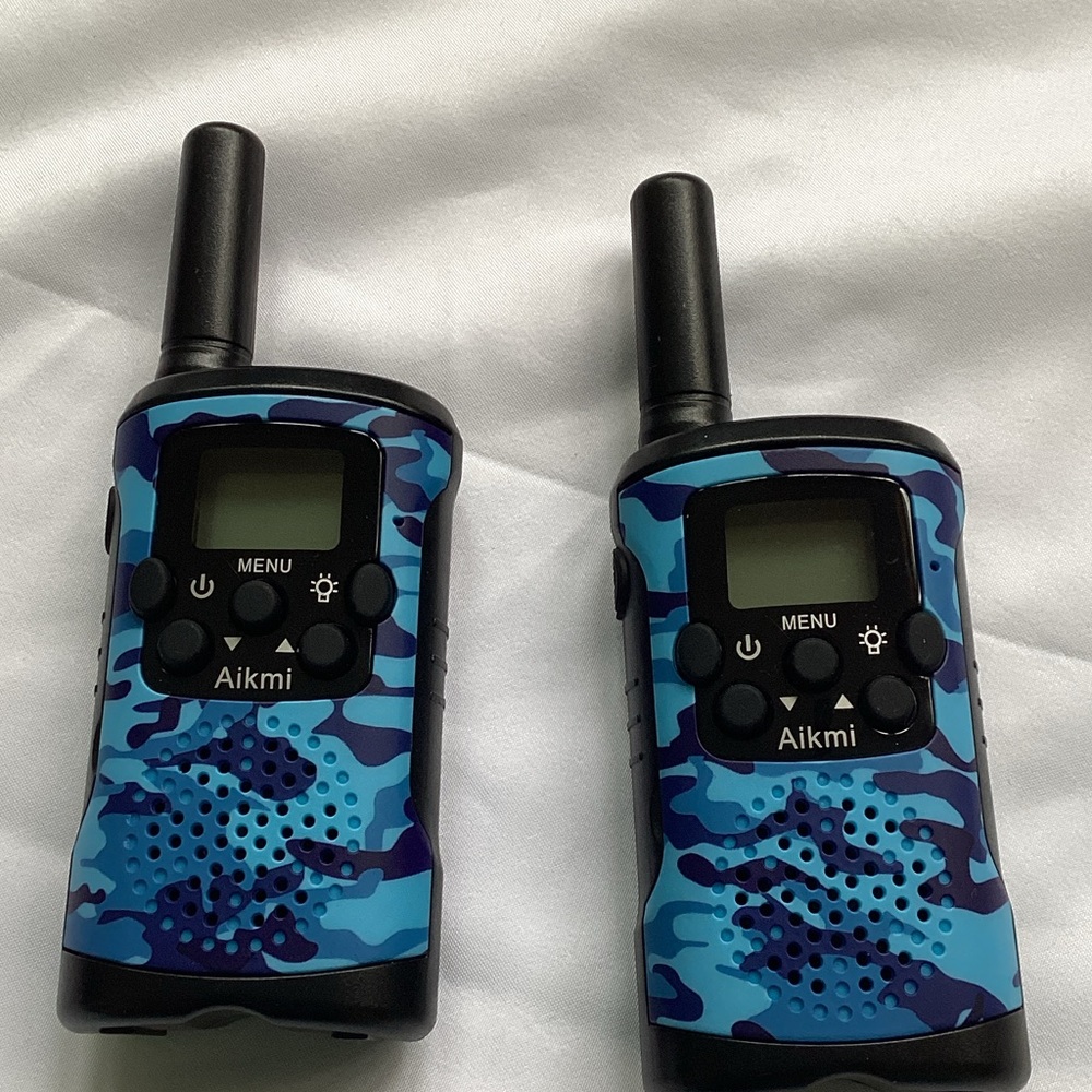 Camouflage Pouch and Blue Walkie Talkies - Picture 2 of 9